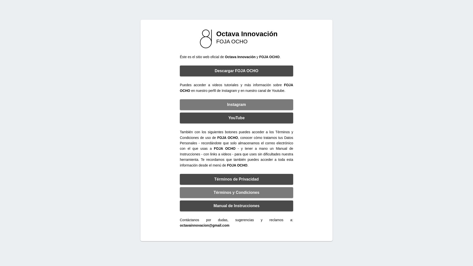 website screenshot of https://octavainnovacion.com.ar/