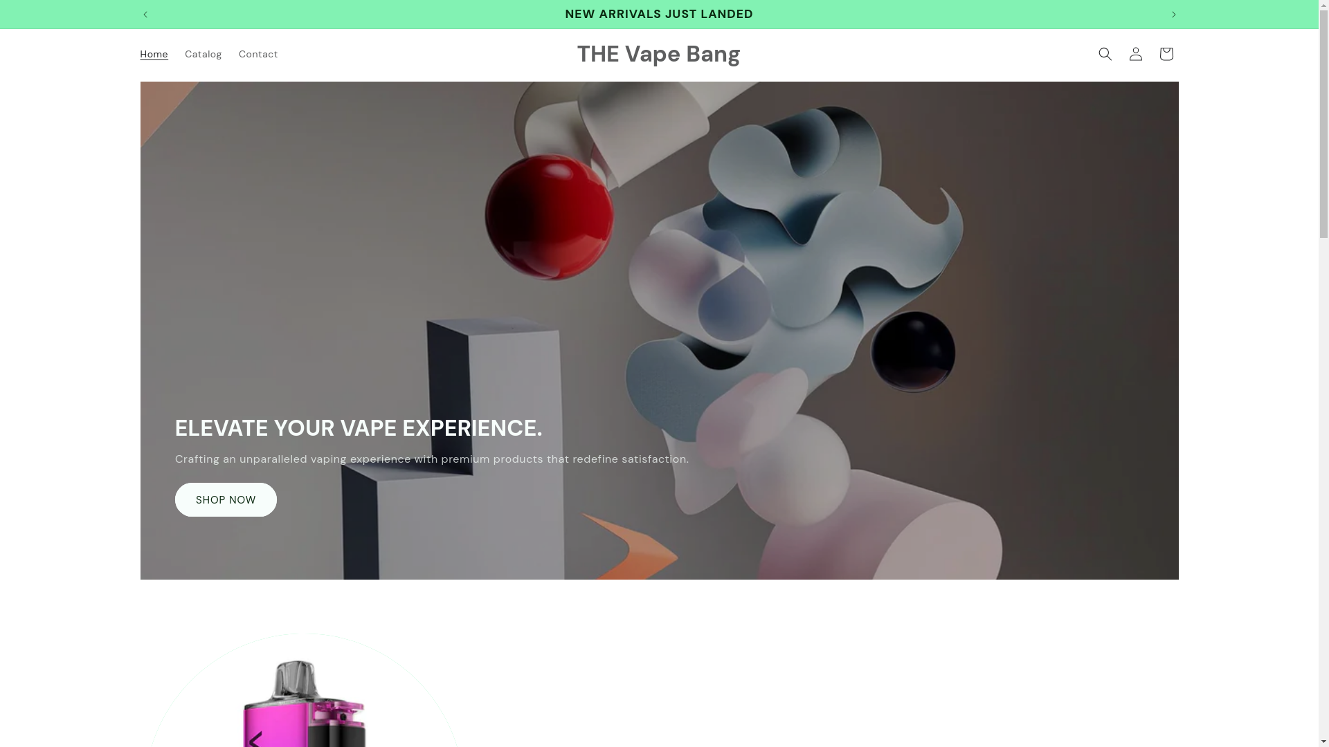 website screenshot of https://thevapebang.com/