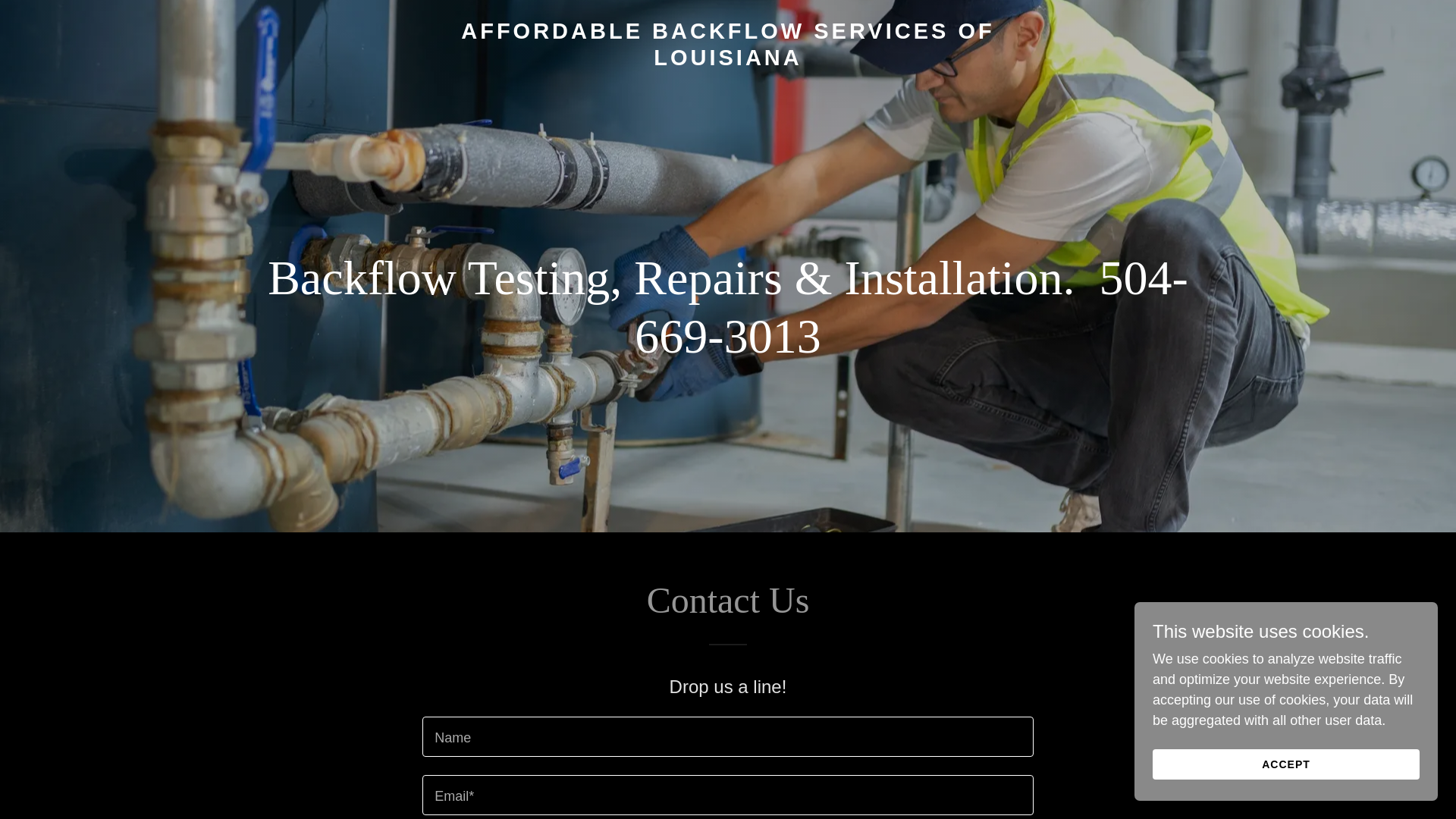 website screenshot of https://affordablebackflowservicesofla.com