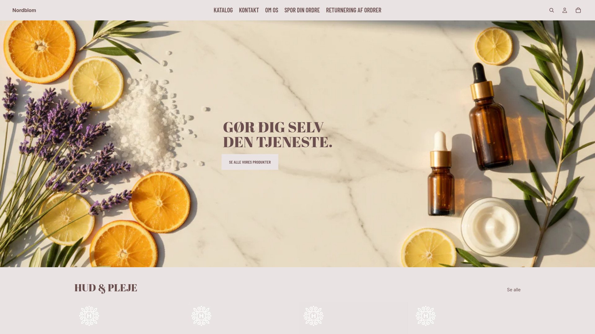 website screenshot of https://nordblom.shop/