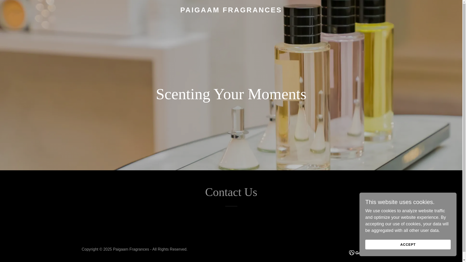 website screenshot of https://paigaamfragrances.in/