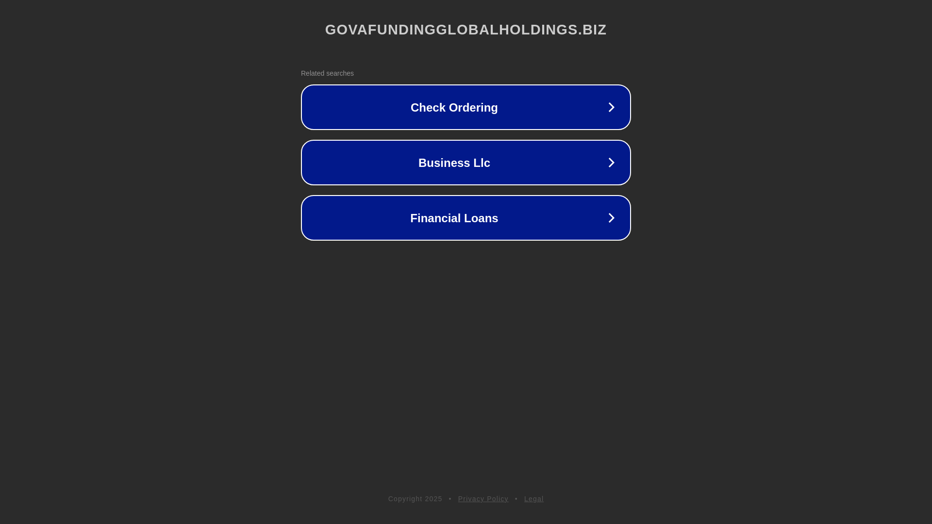 website screenshot of https://govafundingglobalholdings.biz/