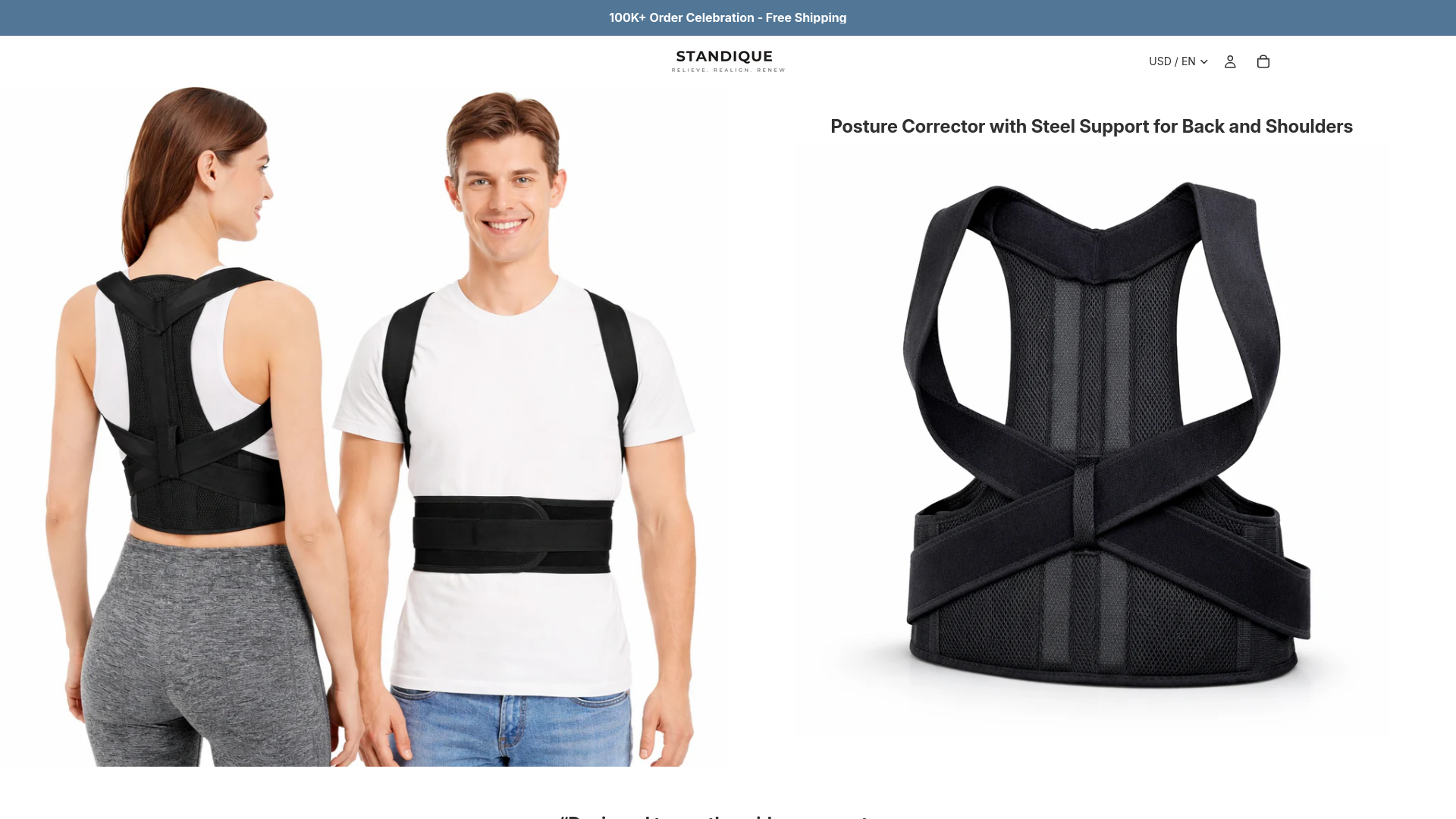 website screenshot of https://standique.com/