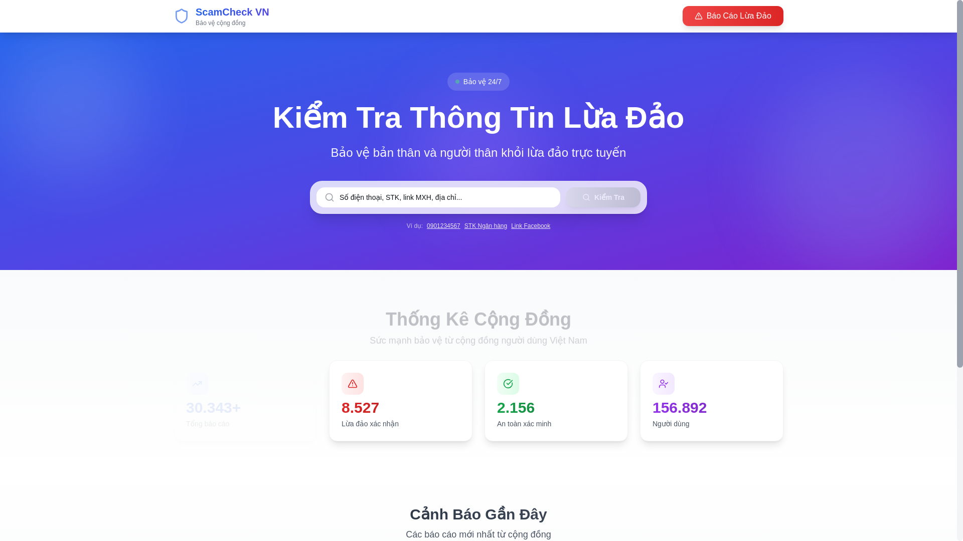 website screenshot of https://scamdetectvn.pages.dev/