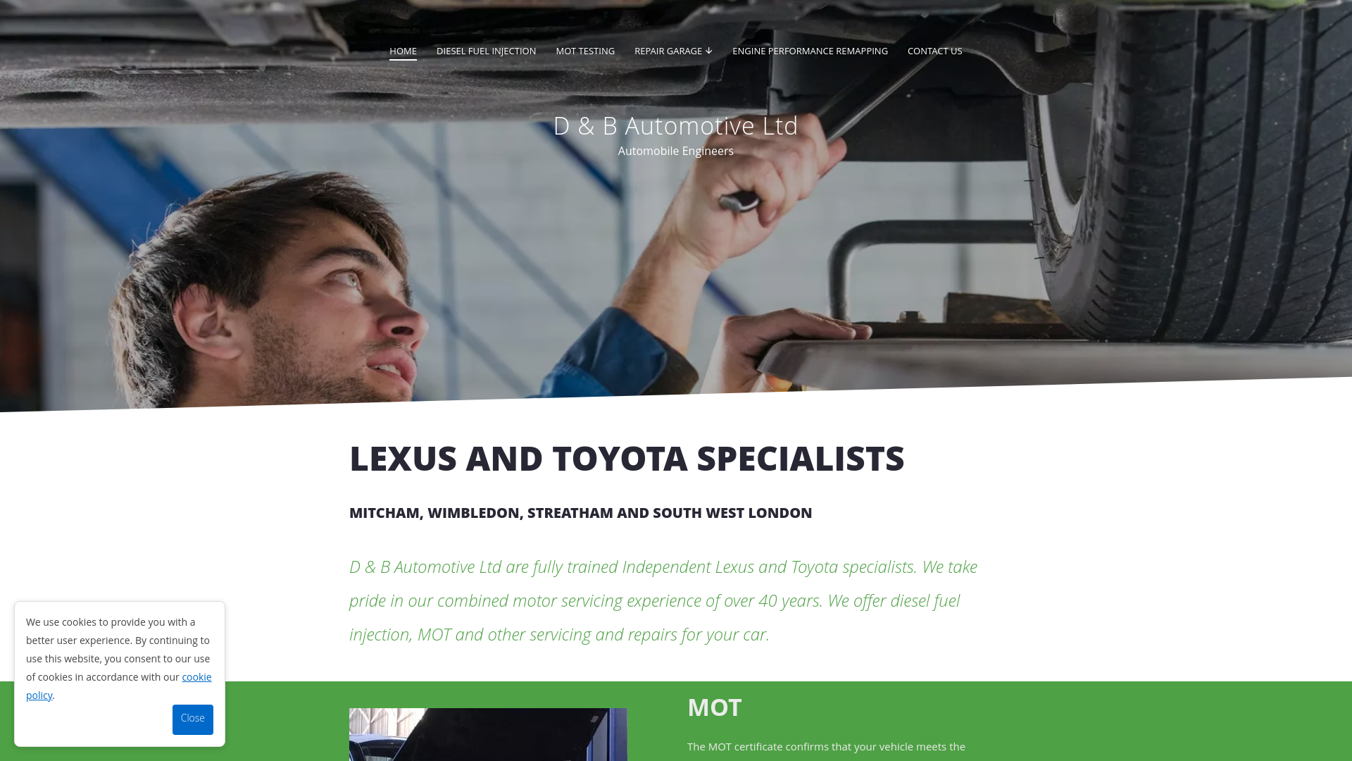 website screenshot of https://toyotaspecialist.uk