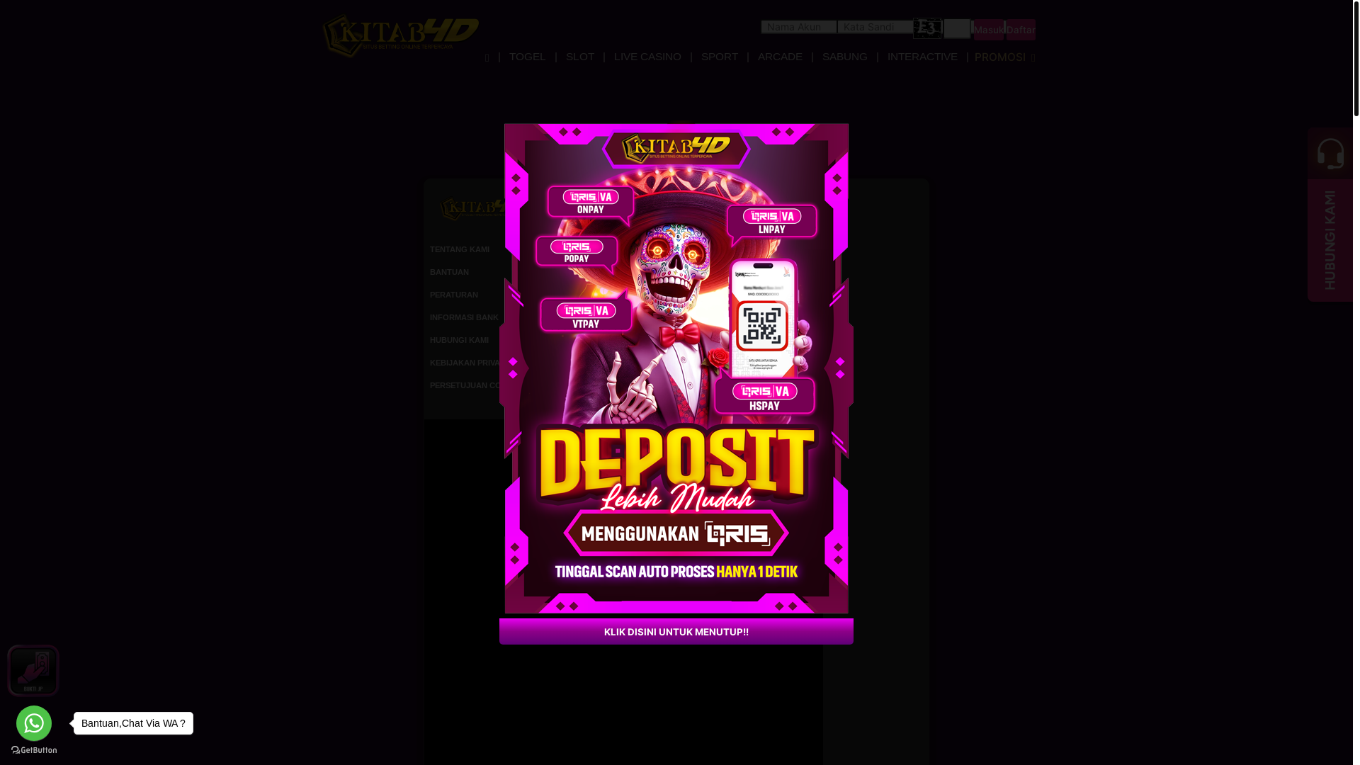website screenshot of https://menangkitab4d.land/
