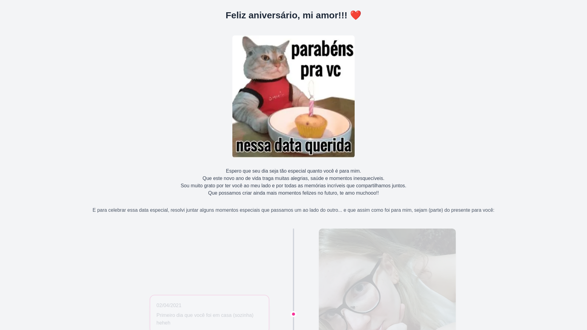 website screenshot of https://isabellas-birthday.xyz/