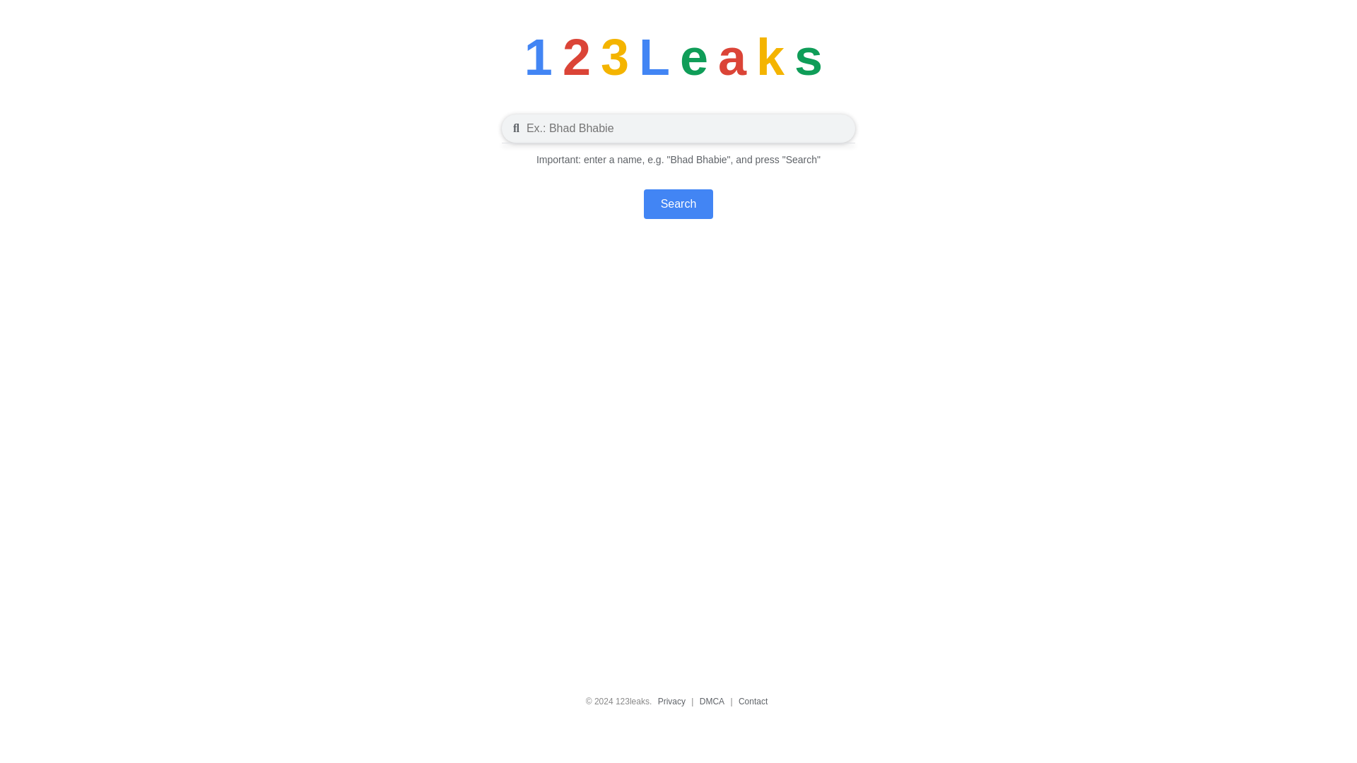 website screenshot of https://www.123leaks.com/