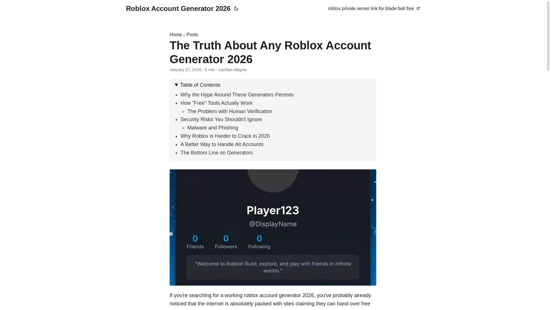 website screenshot of https://roblox-account-generator-2026.pages.dev/