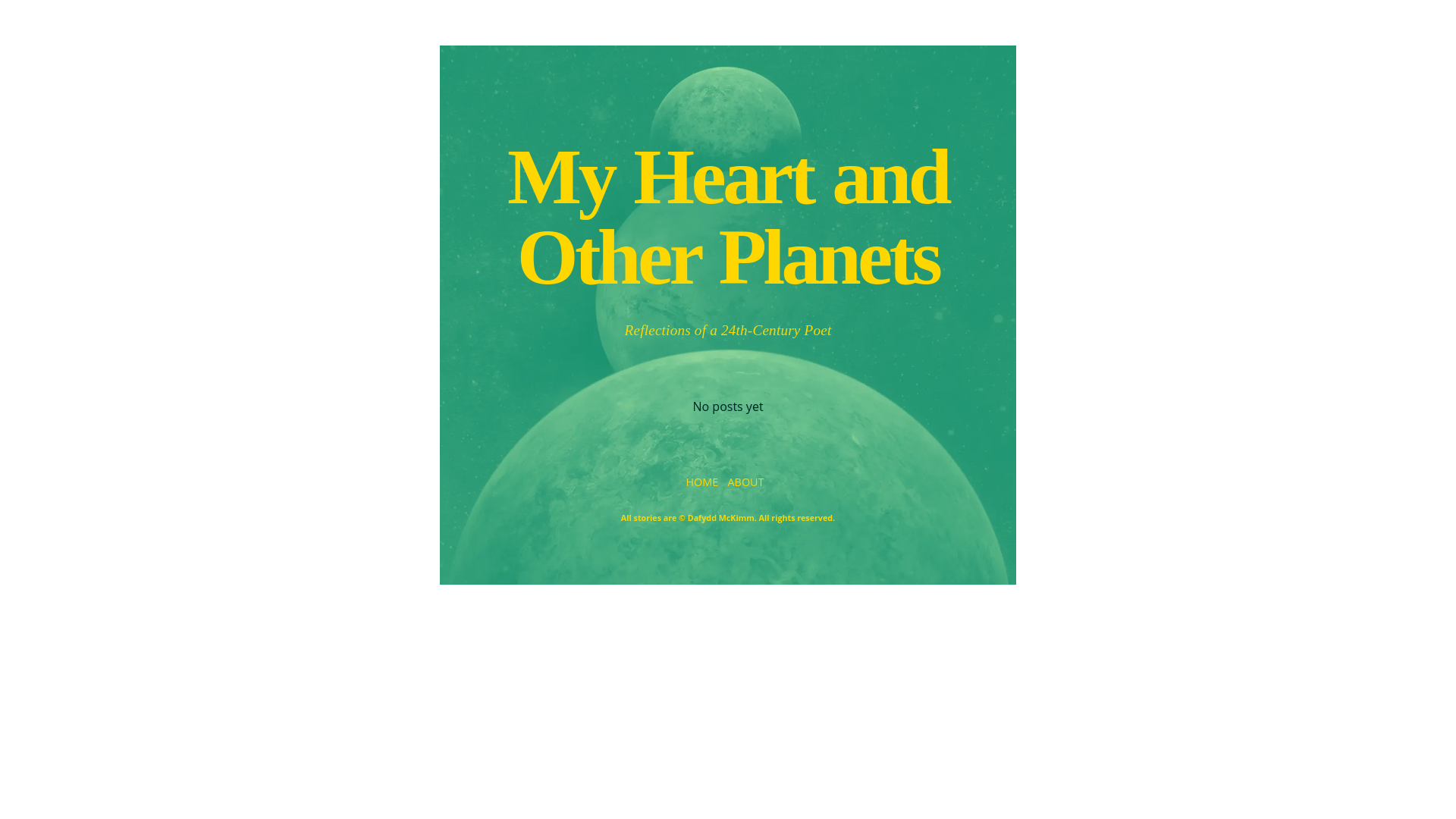 website screenshot of https://myheartandotherplanets.online/