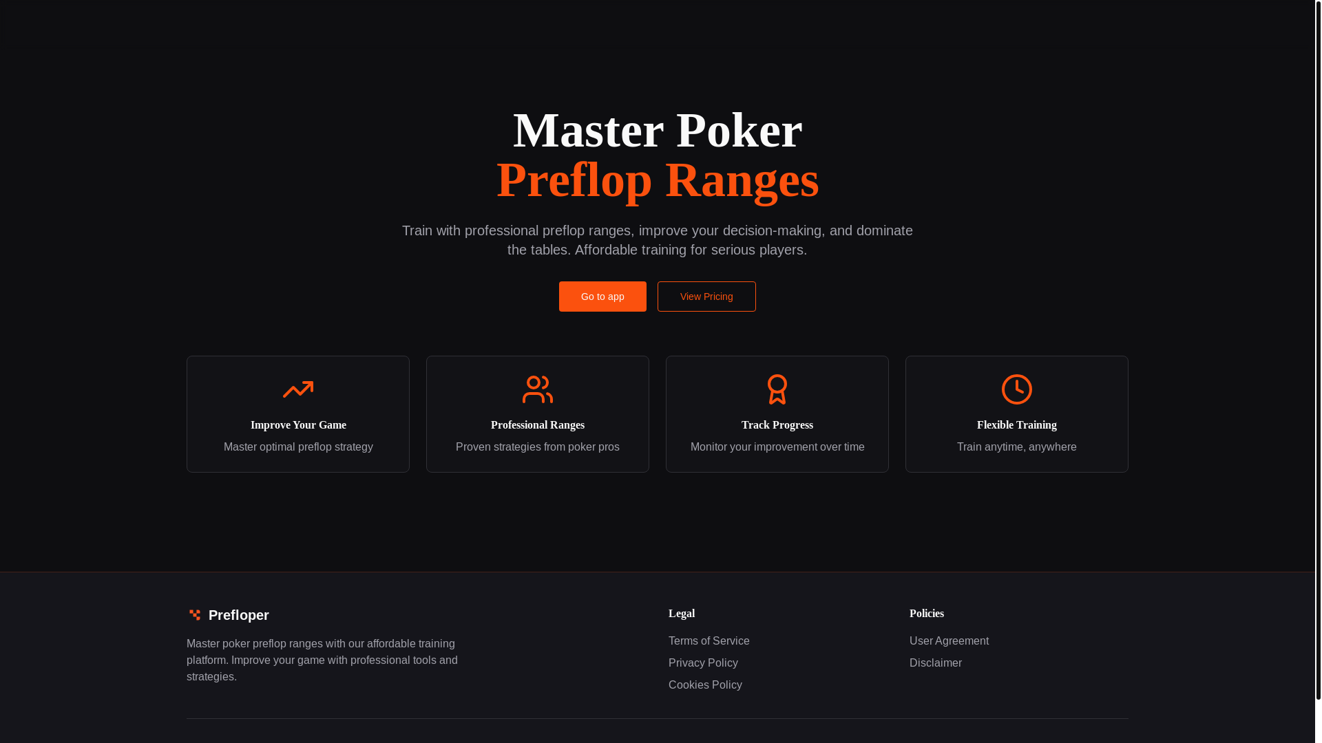 website screenshot of https://range-ready-poker.pages.dev/