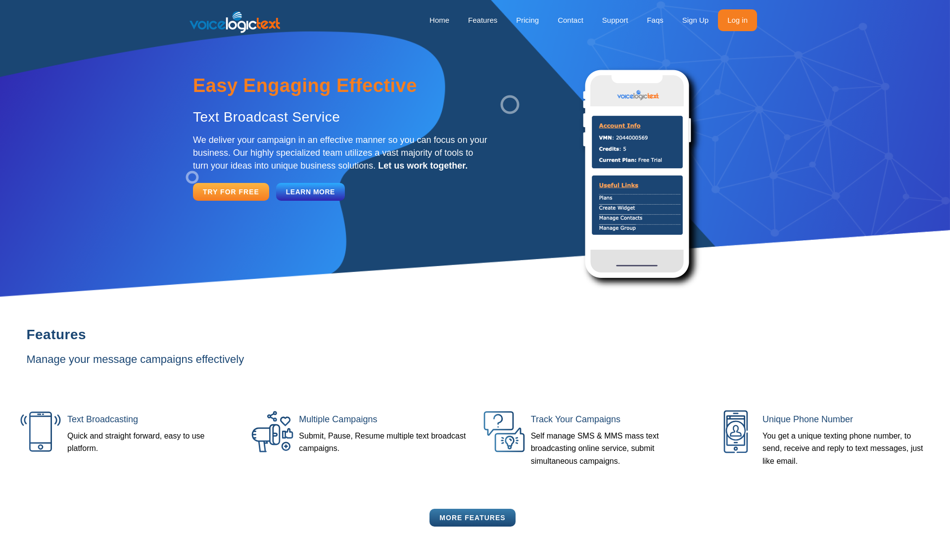 website screenshot of https://voicelogictext.ca