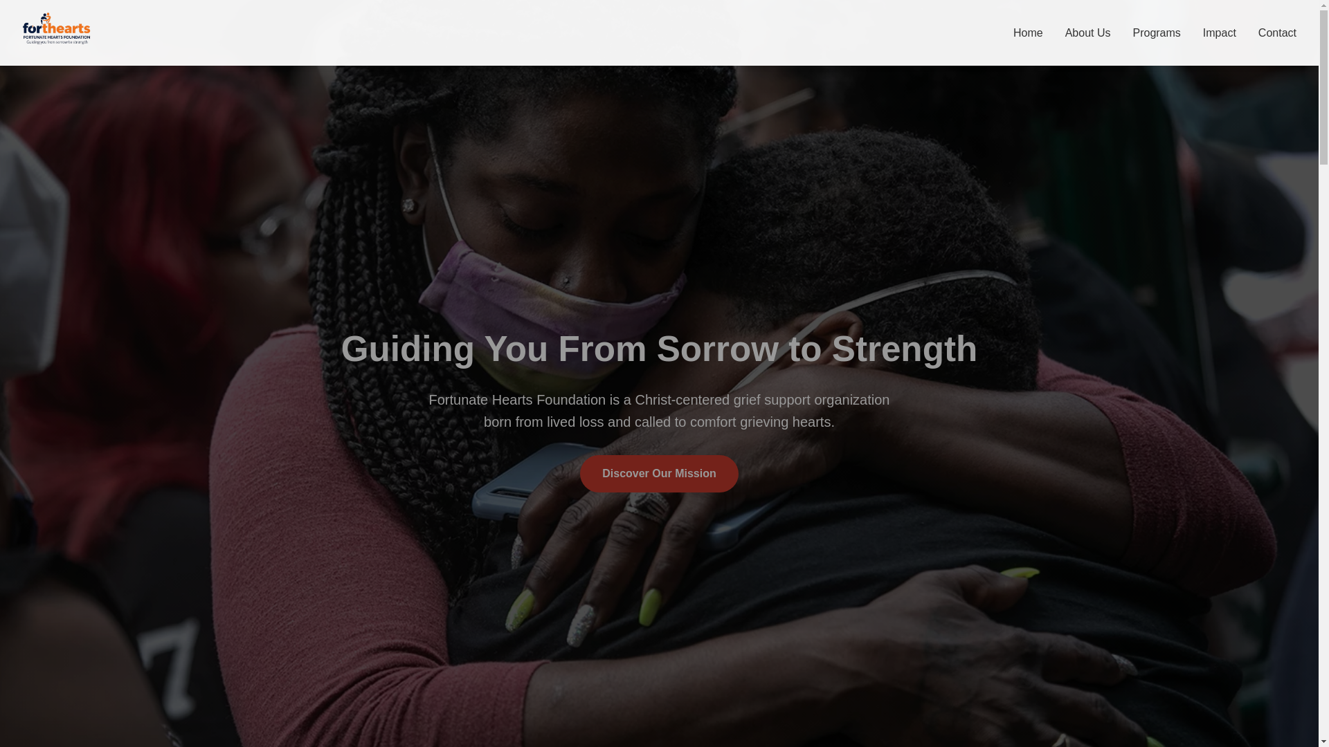 website screenshot of https://fortunateheartsfoundation.org/