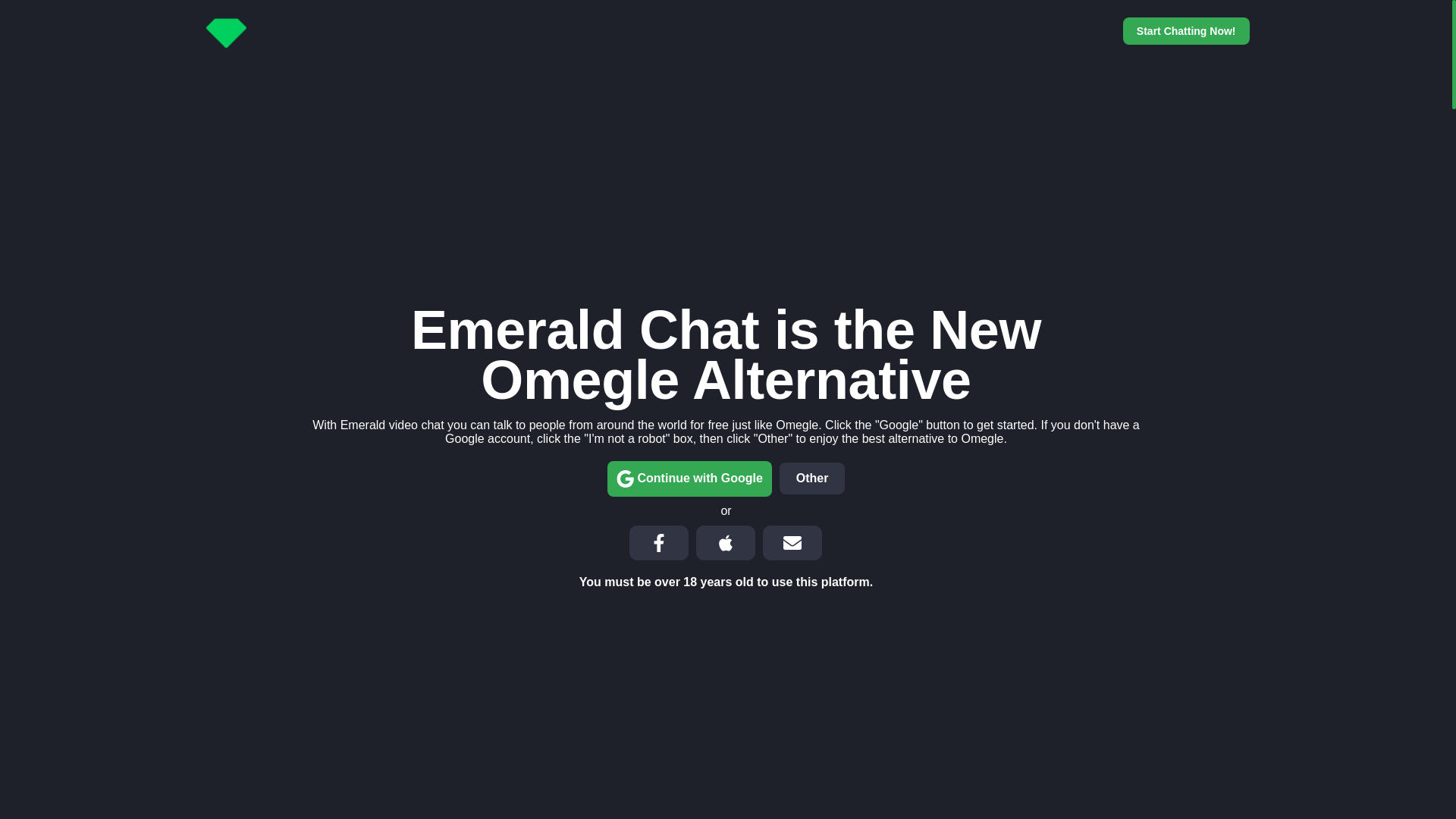 website screenshot of https://emerald-chat-frenotend-2-0.pages.dev/