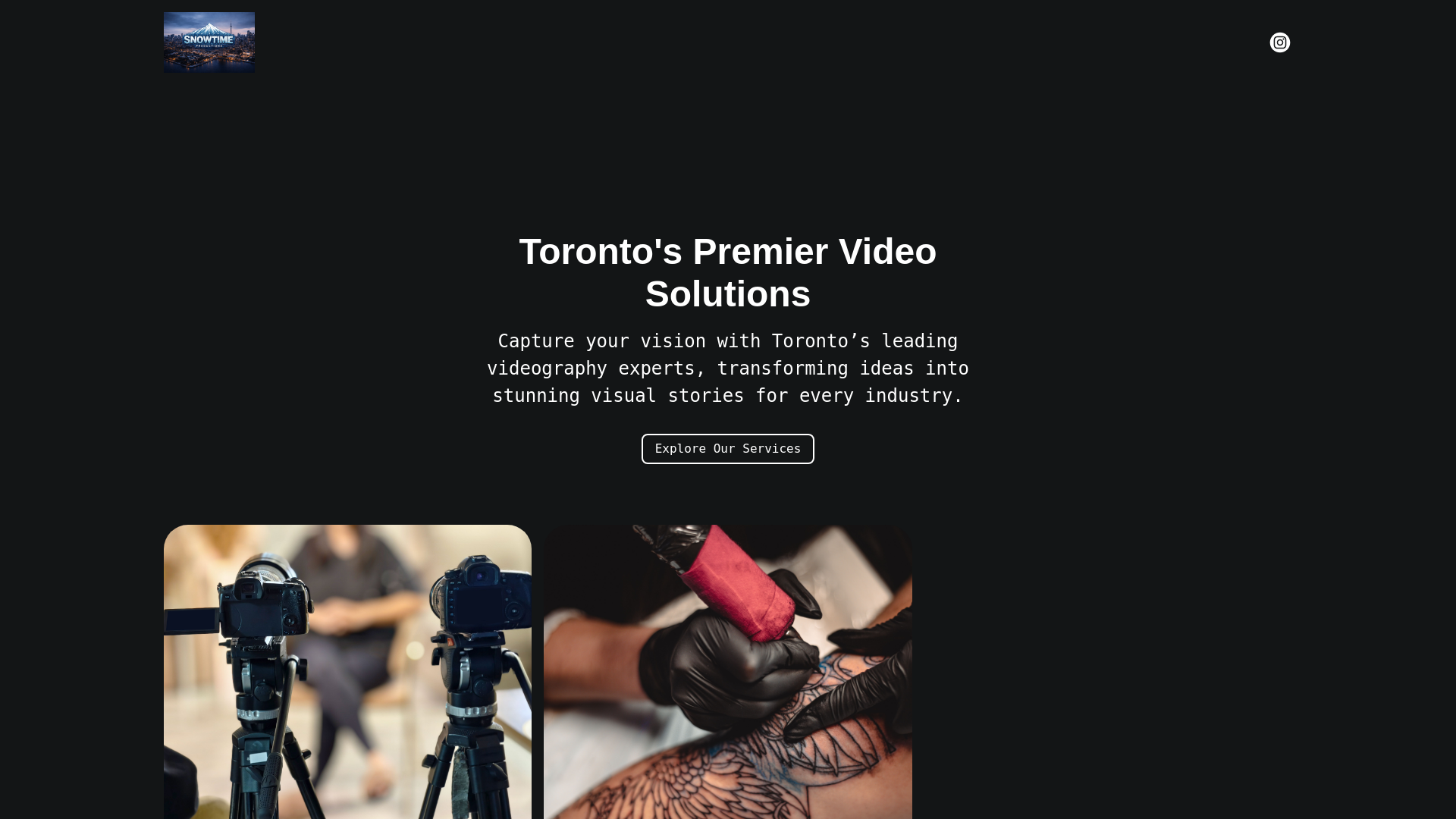 website screenshot of https://snowtimemediaproductions.com/