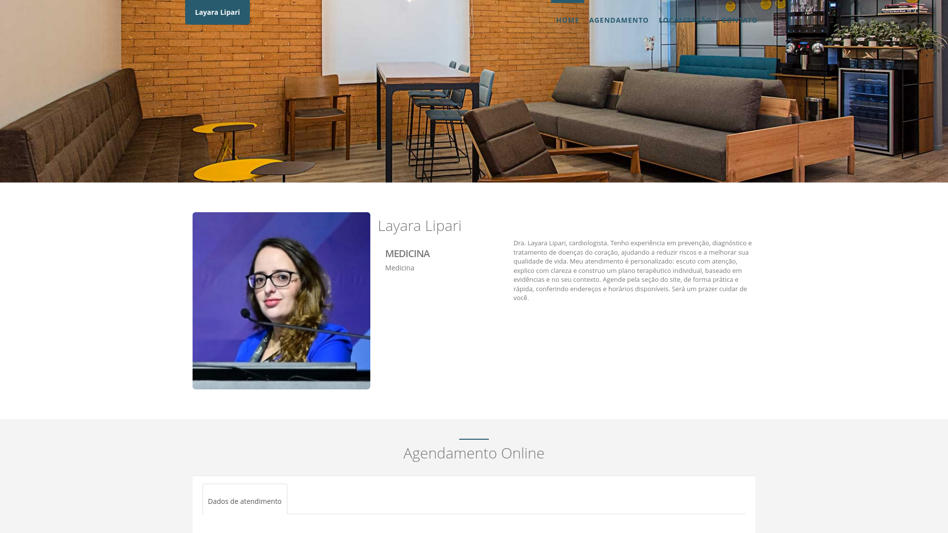 website screenshot of https://dralayaralipari.com.br/
