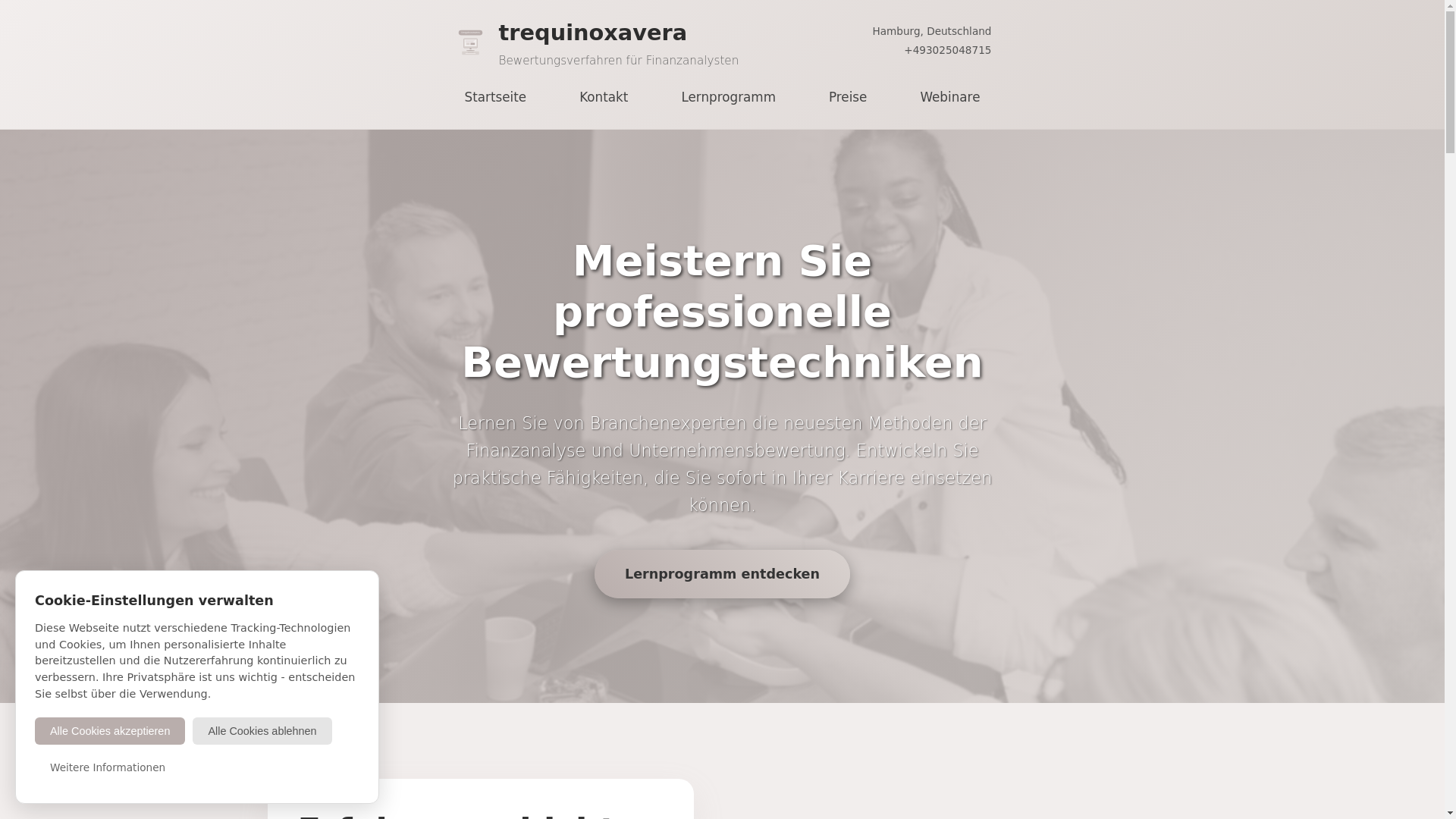 website screenshot of https://trequinoxavera.com/