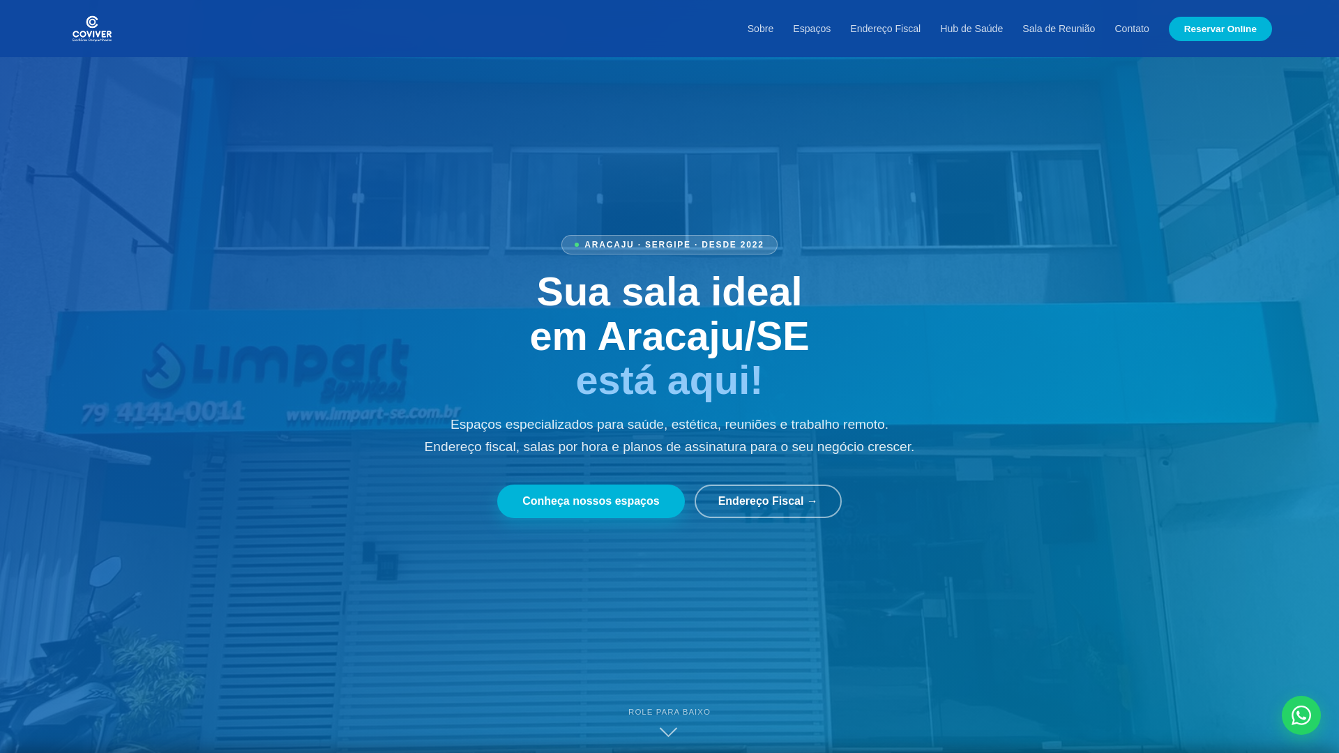 website screenshot of https://covivercoworking.com.br/