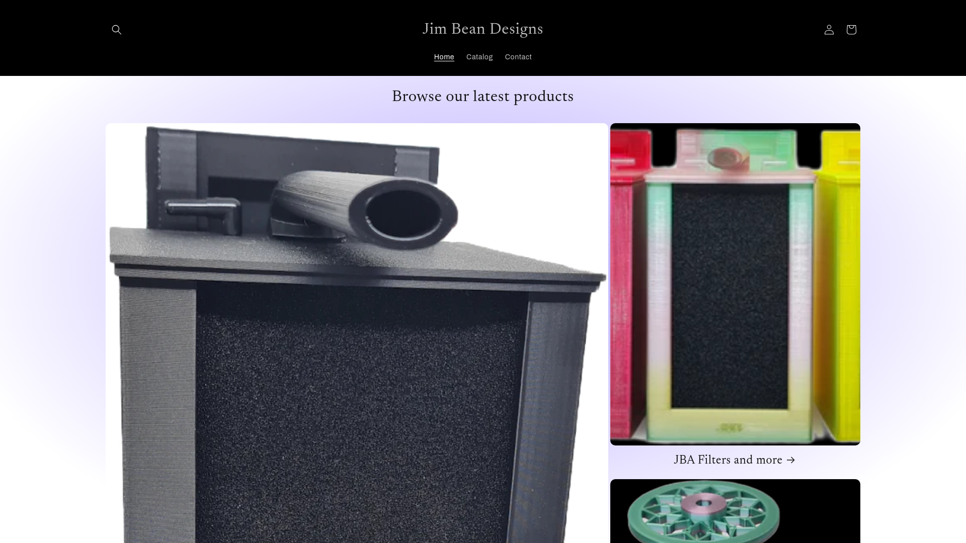 website screenshot of https://jimbeandesigns.com/