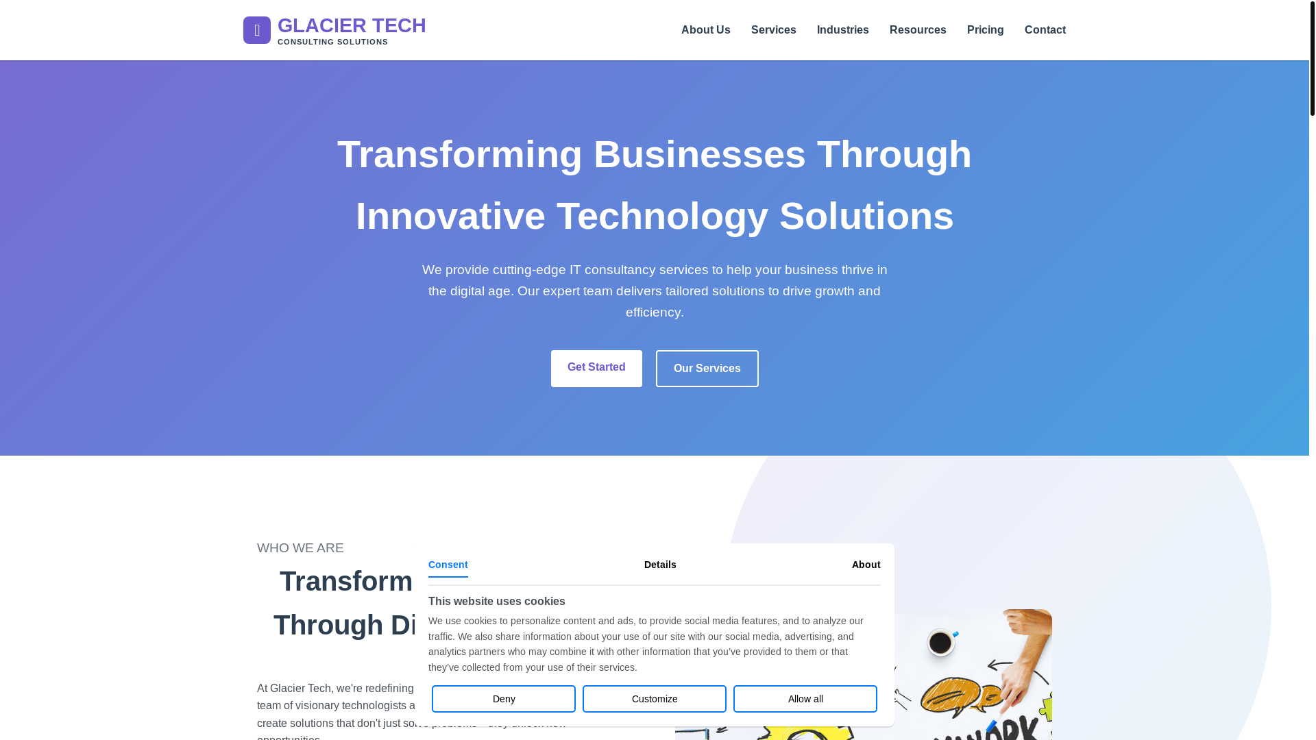 website screenshot of https://glacieritechconsulting.pages.dev/