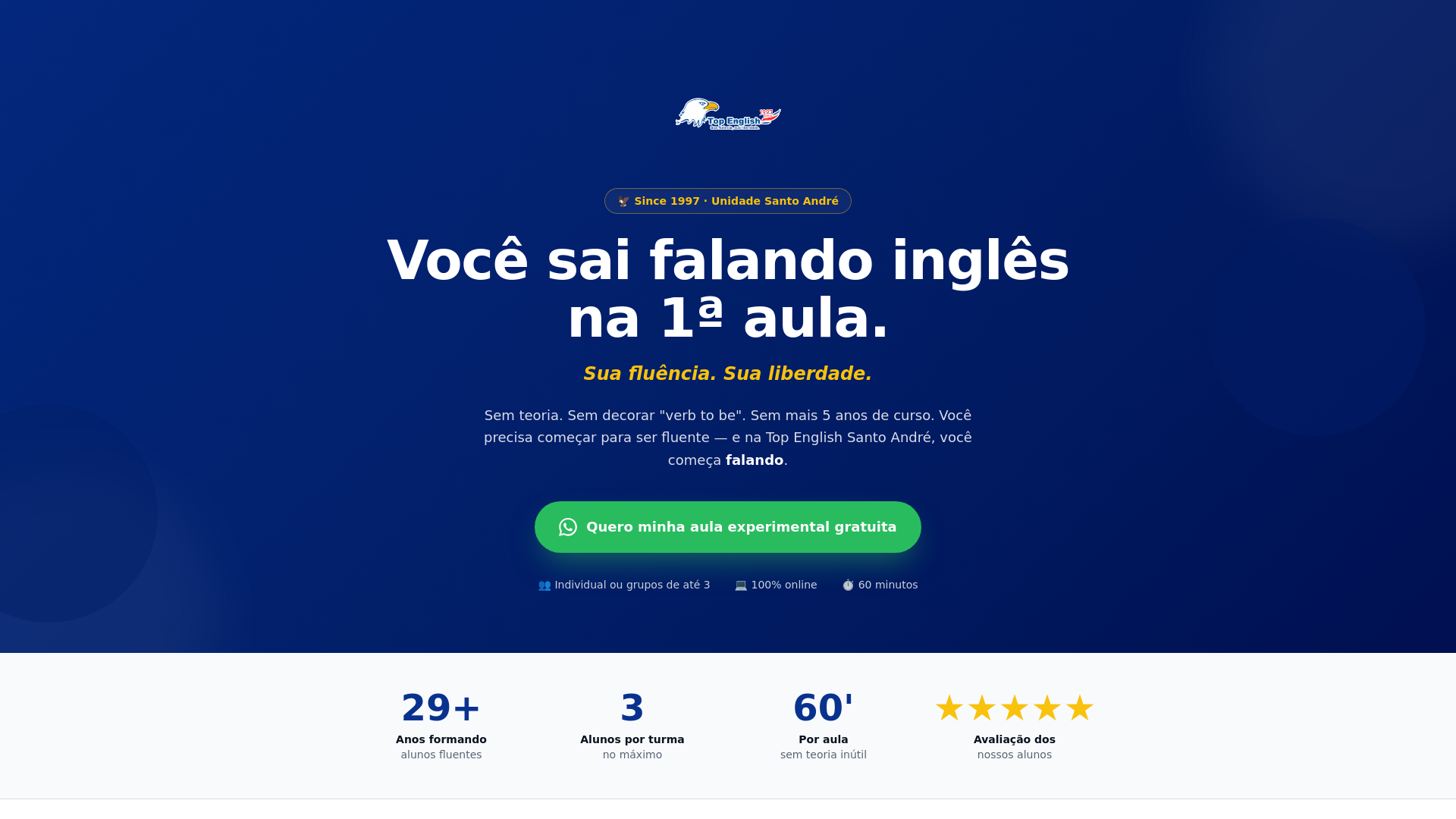 website screenshot of https://topenglishsantoandre.com.br/
