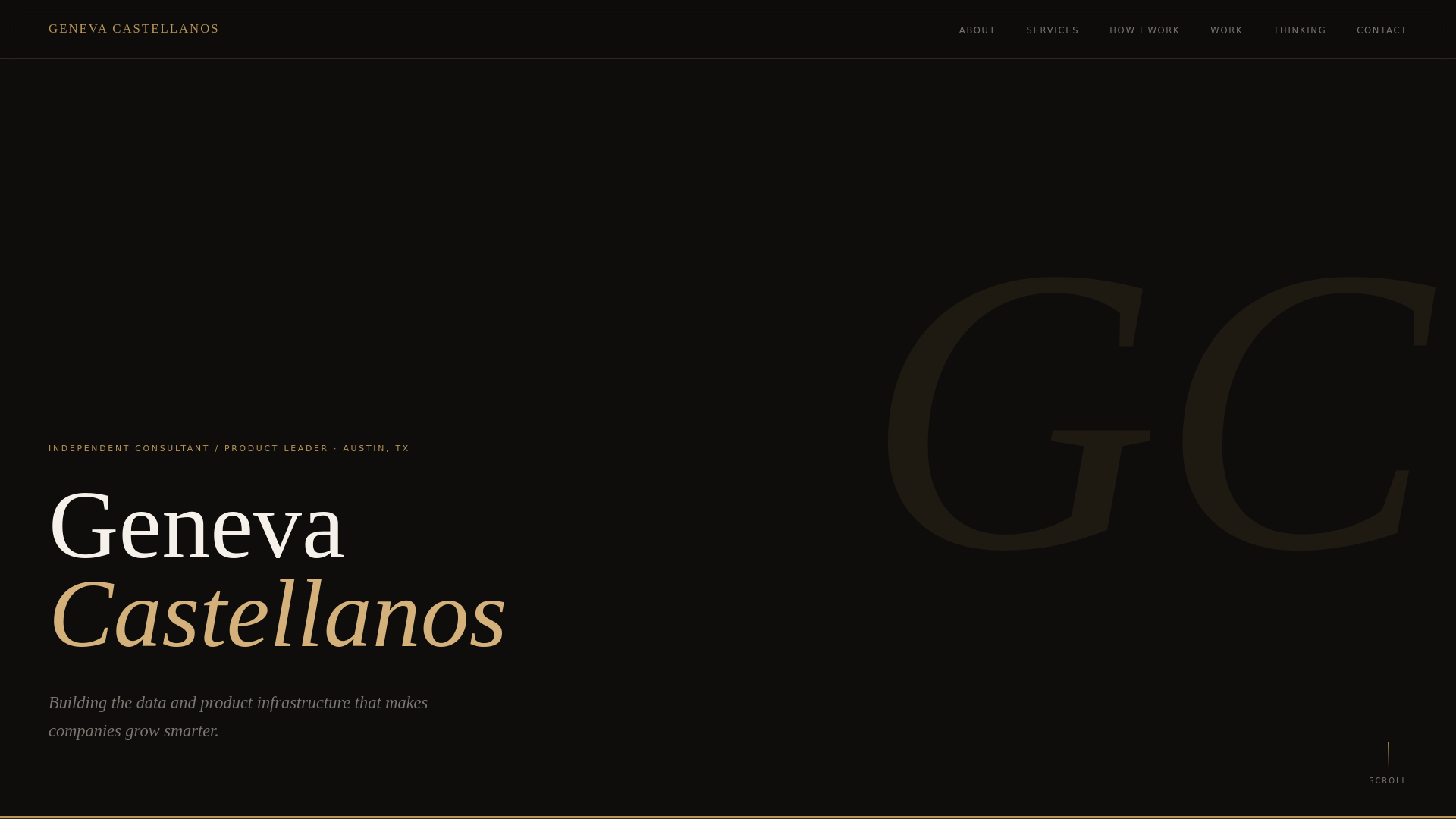 website screenshot of https://genevacastellanos.com