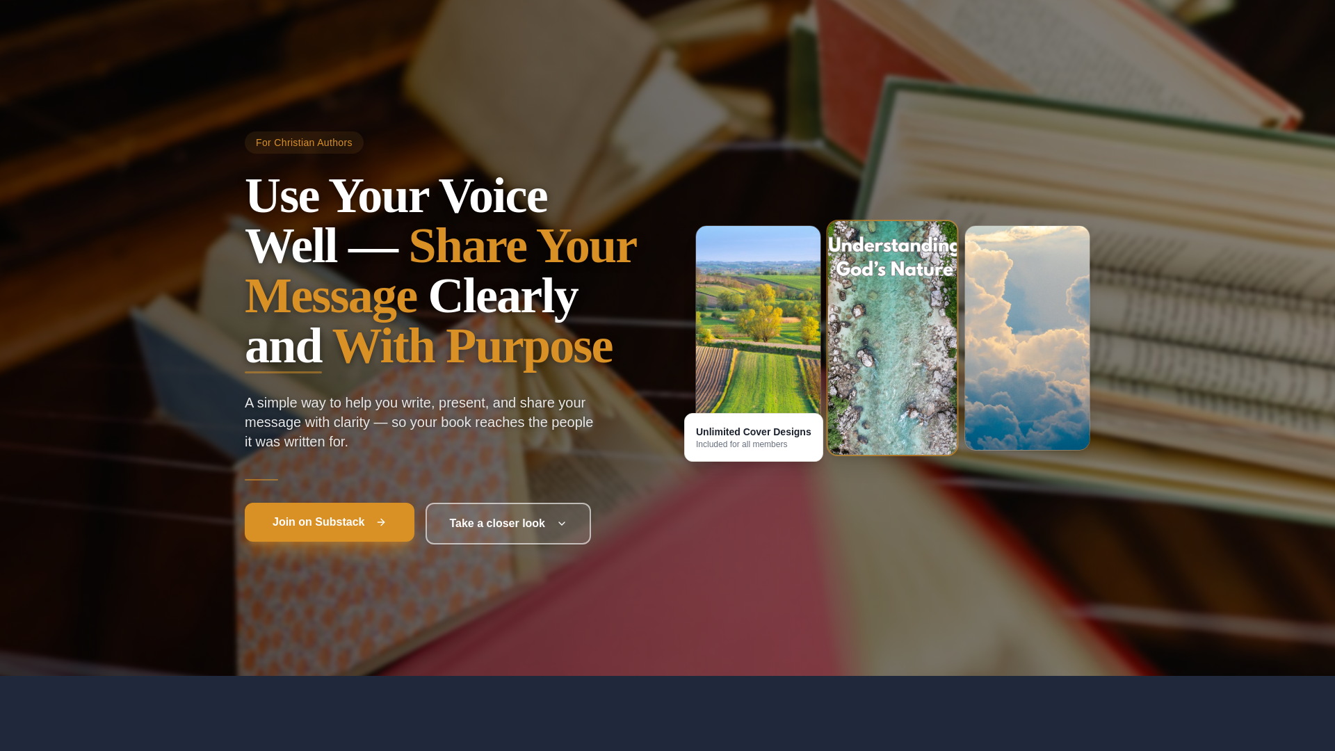 website screenshot of https://christiansubstackbookstore.com