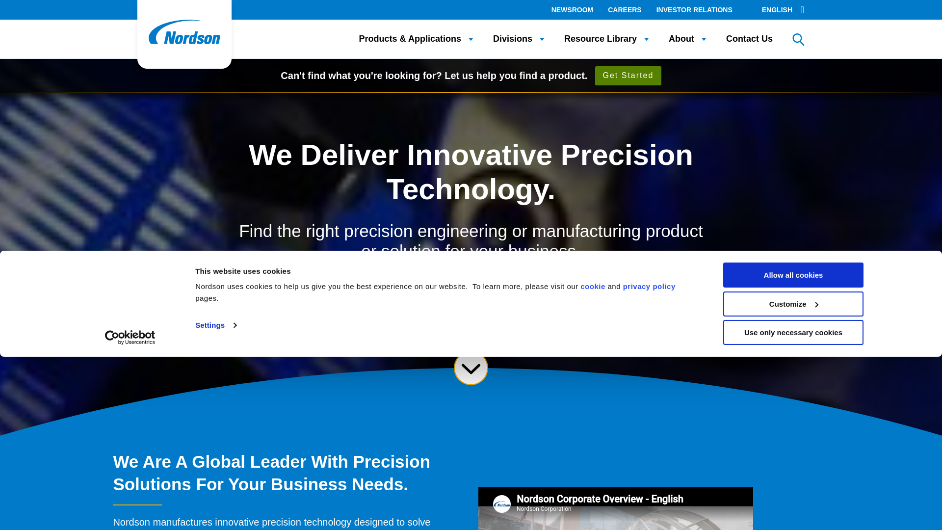 website screenshot of https://nordsonind-coatingsystems.com