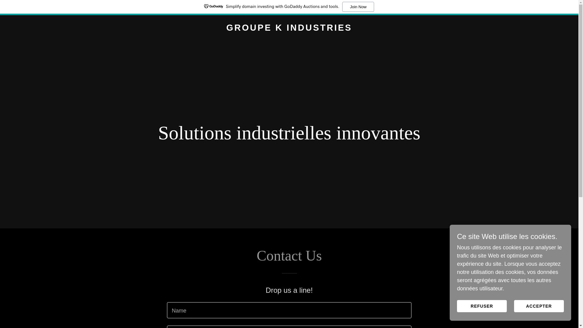 website screenshot of https://groupek-industries.com/