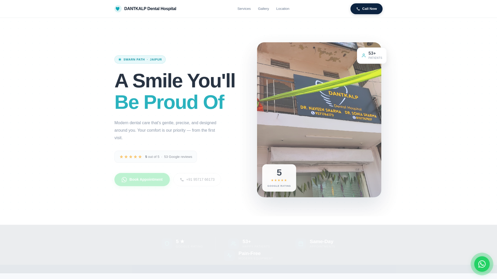website screenshot of https://dantkalp-dental-hospital-jaipur.pages.dev/