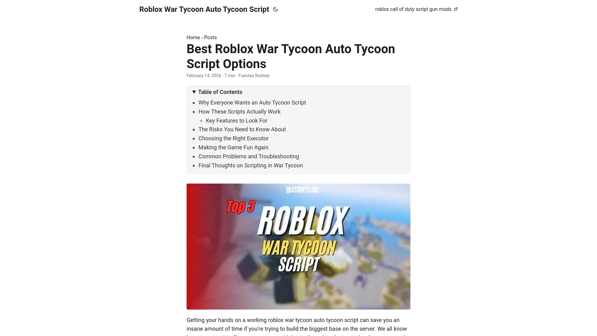 website screenshot of https://roblox-war-tycoon-auto-tycoon-script.pages.dev/