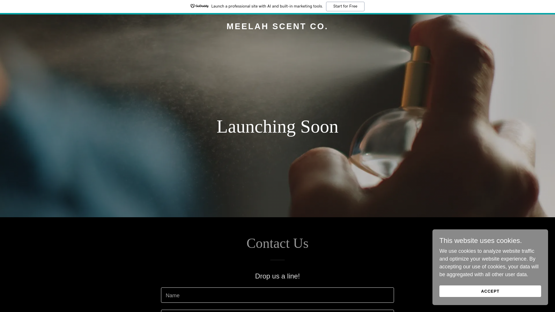 website screenshot of https://meelahscentco.com