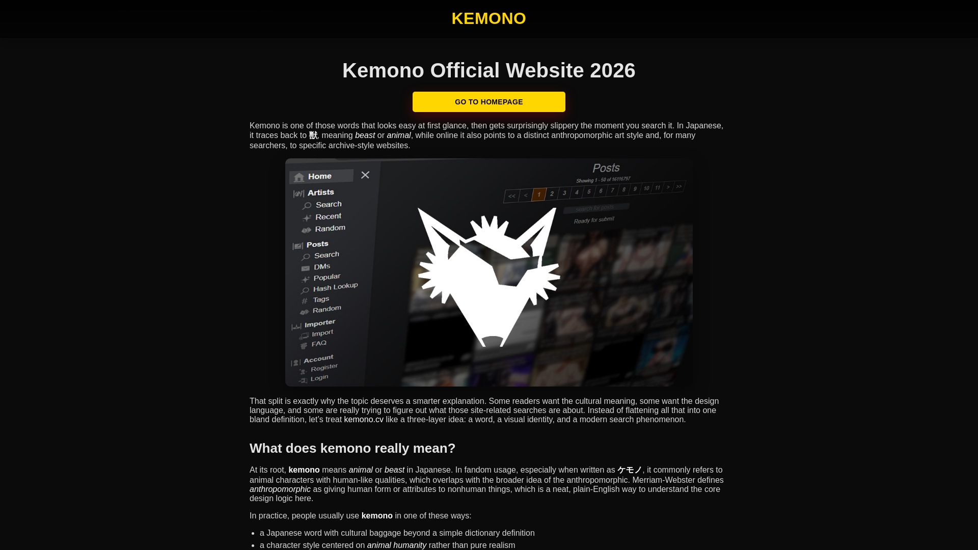 website screenshot of https://kemono-watch.pages.dev/