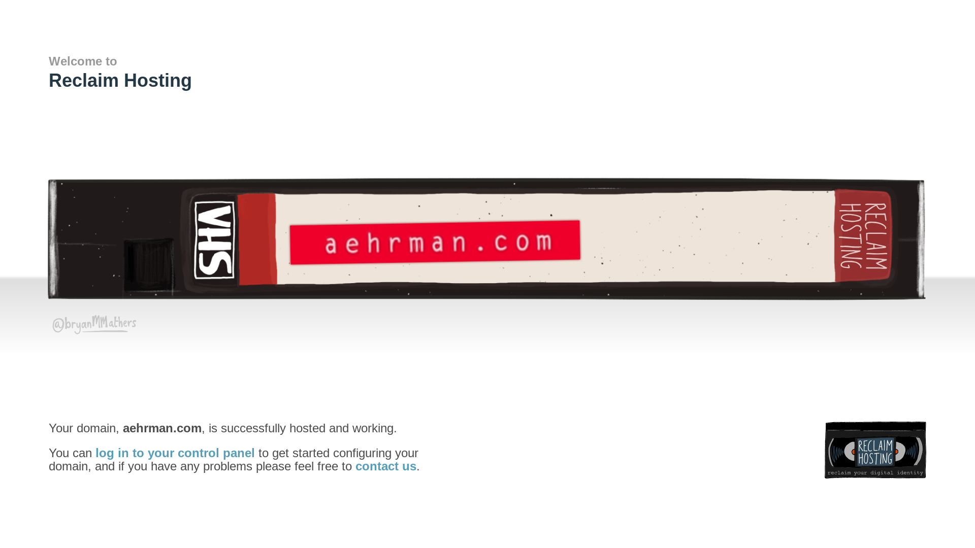 website screenshot of https://aehrman.com/