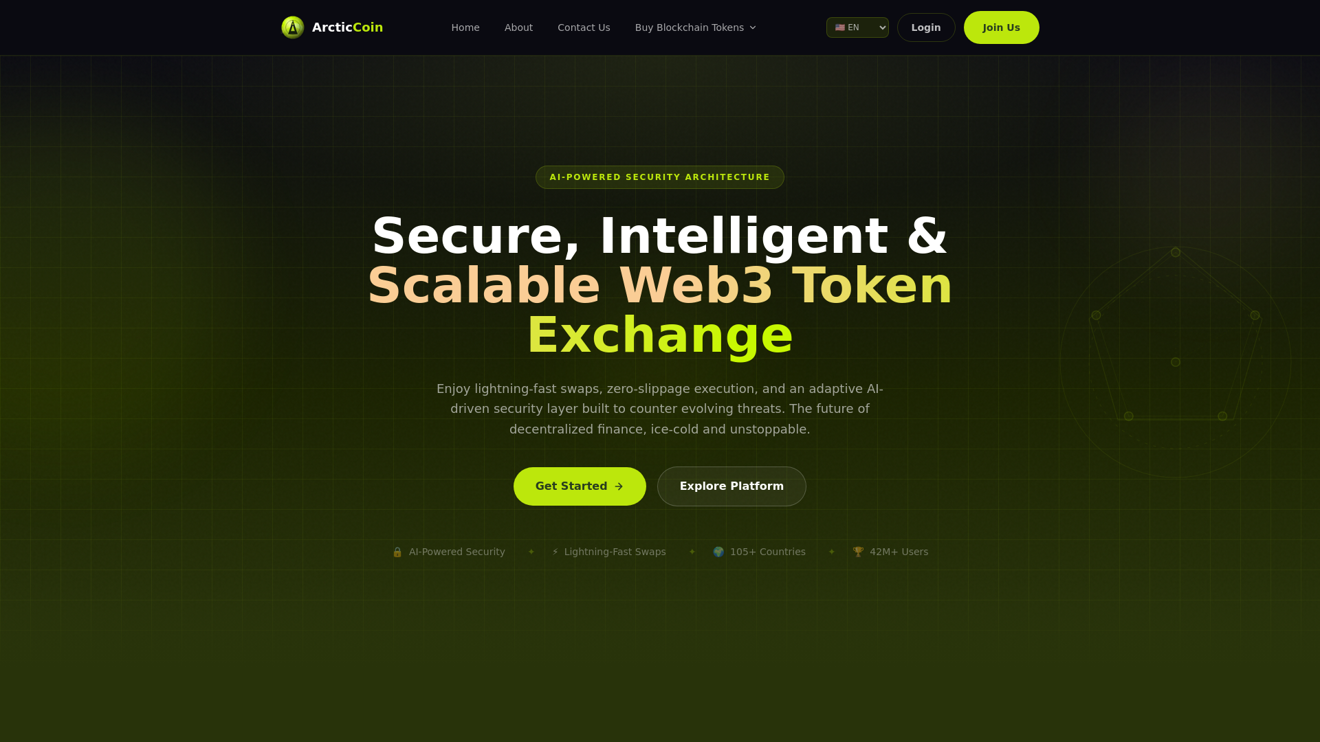 website screenshot of https://arcticcoinz.com/