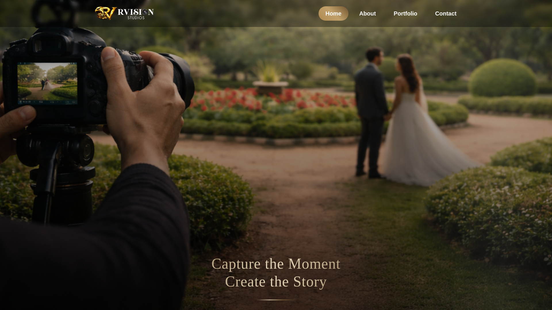 website screenshot of https://rvisionstudios.com/