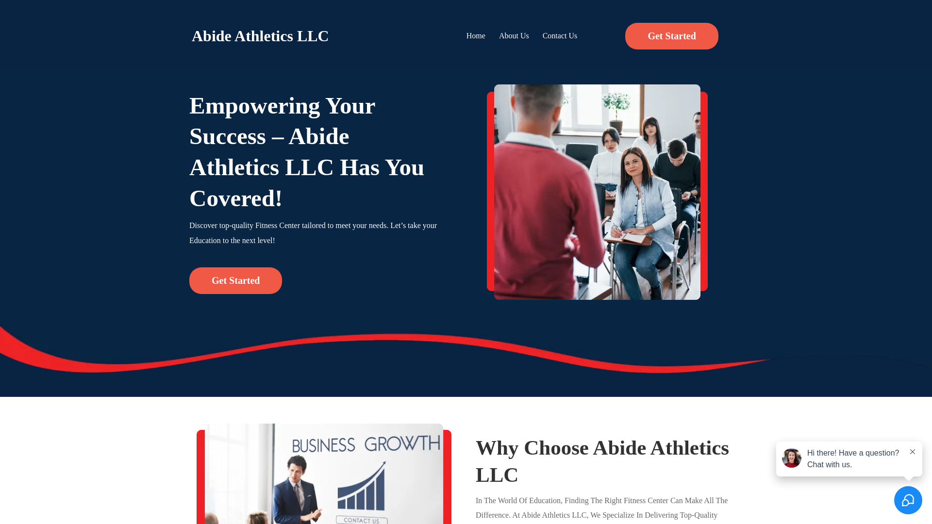 website screenshot of https://abide-athletics.com
