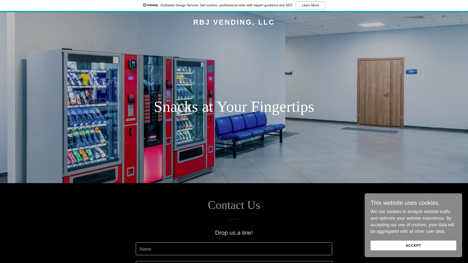 website screenshot of https://rbjvending.net/