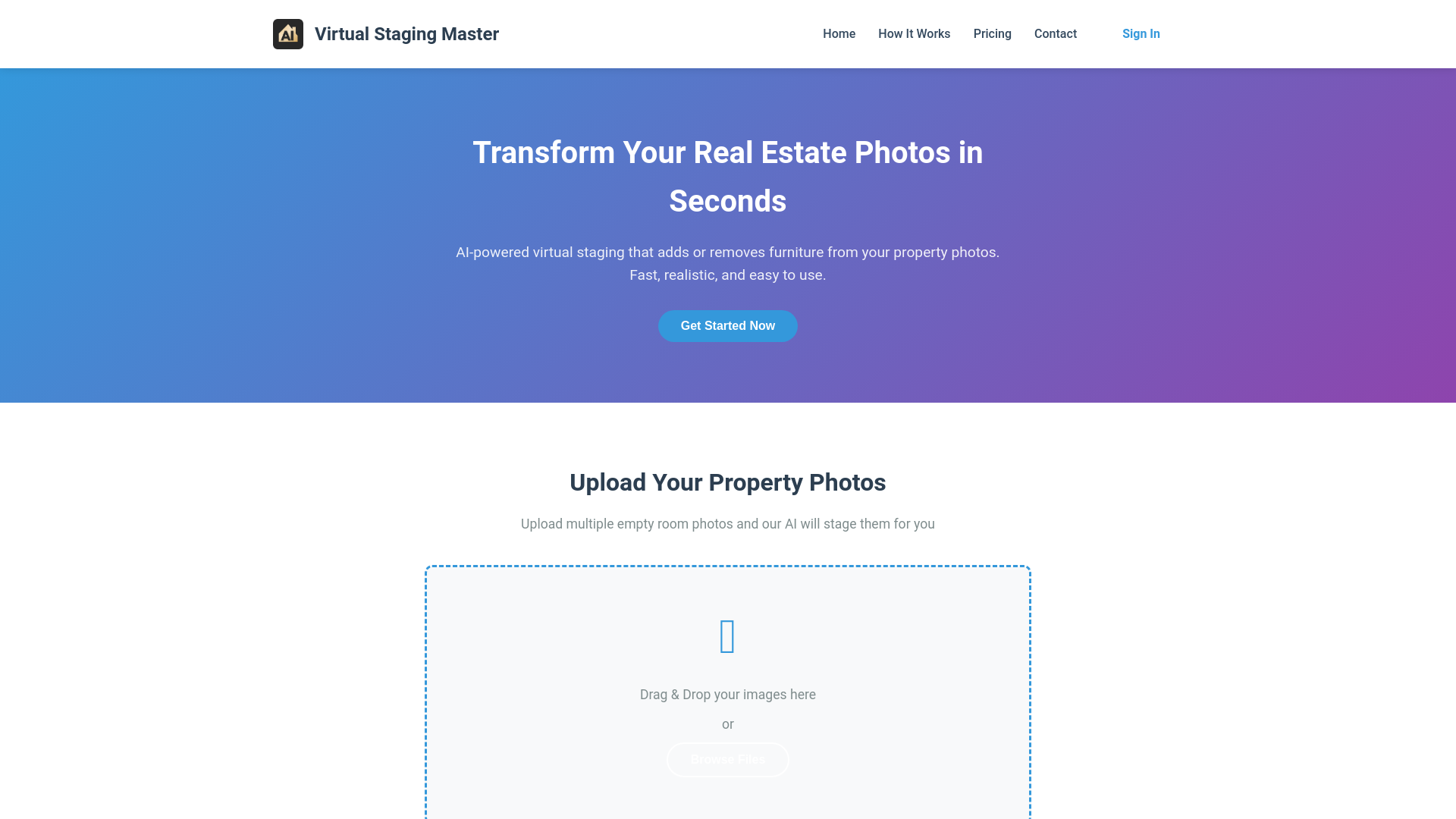 website screenshot of https://virtualstagingmaster.pages.dev/