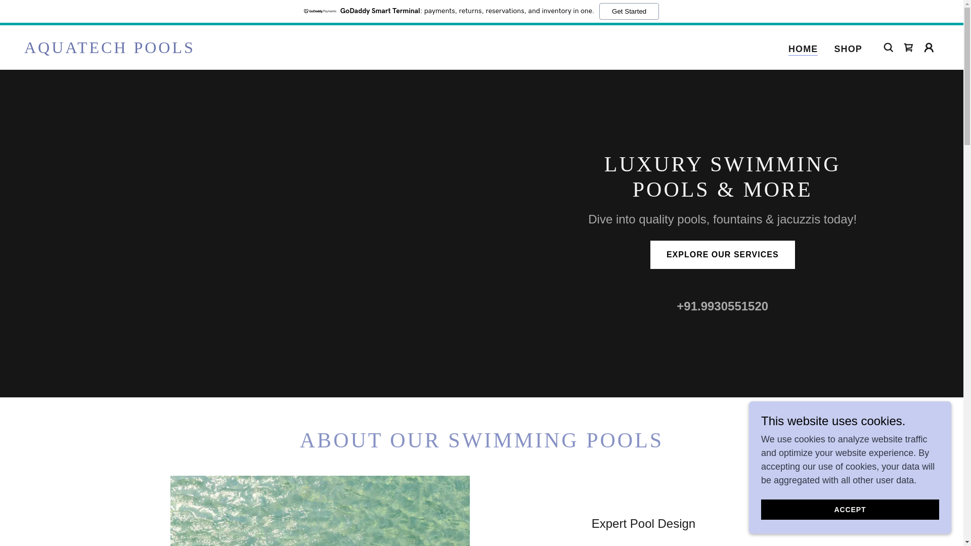 website screenshot of https://aquatechpools.co.in/