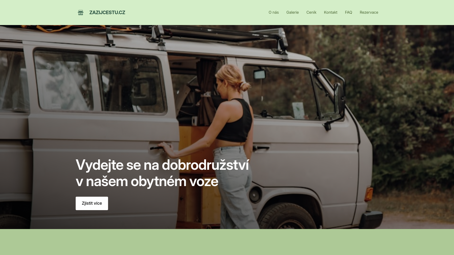 website screenshot of https://zazijcestu.cz