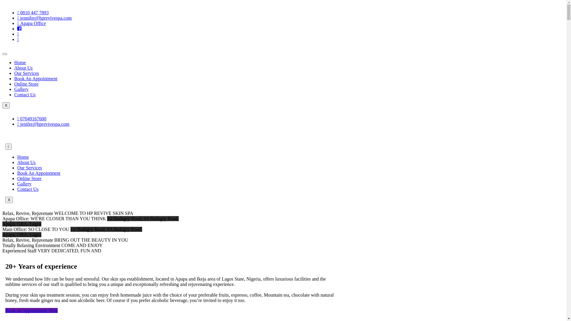 website screenshot of https://hprevivespa.com.ng/