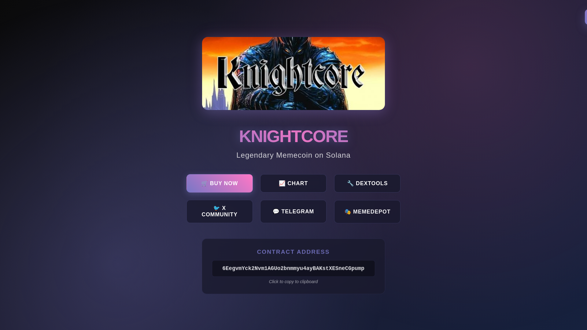 website screenshot of https://knightcore.us/