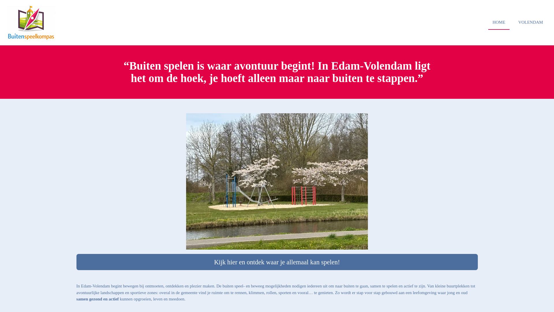 website screenshot of https://buitenspeelkompas.nl