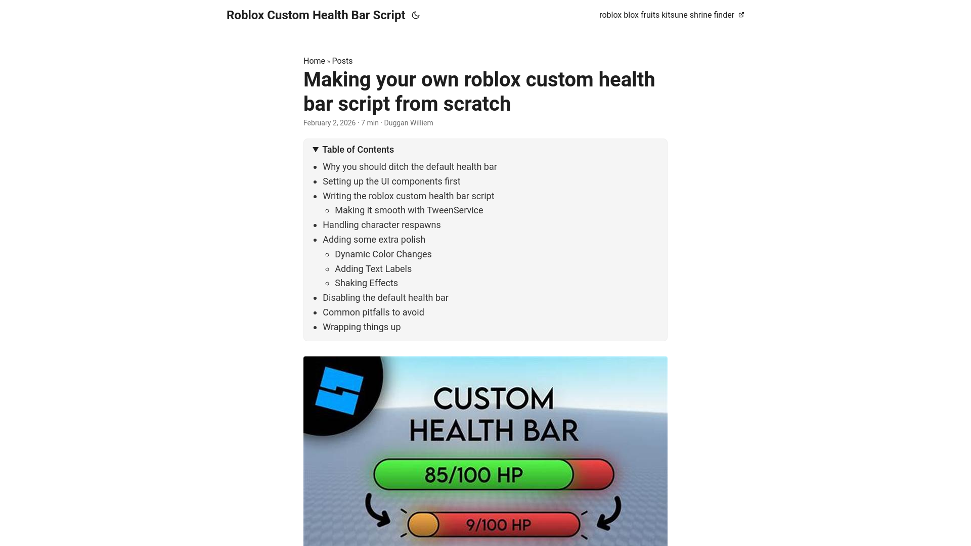 website screenshot of https://roblox-custom-health-bar-script.pages.dev/