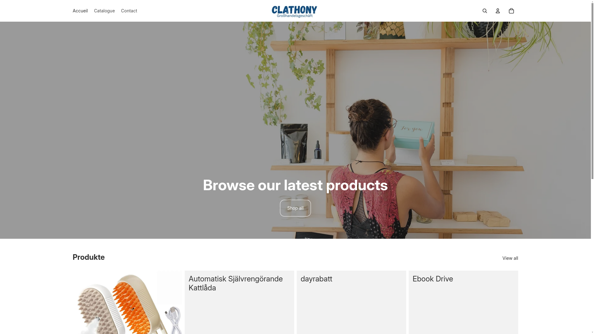 website screenshot of https://clatonyoutlet.com/