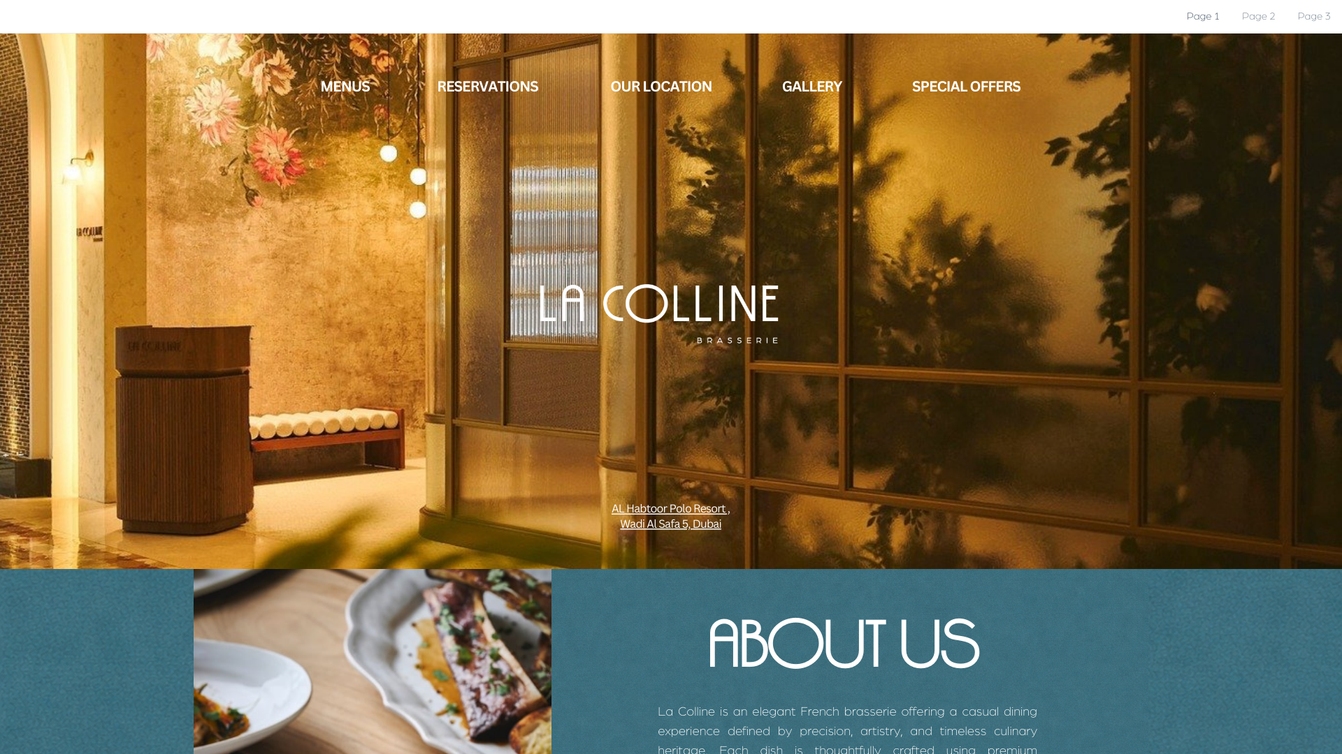 website screenshot of https://lacolline-brasserie.com/