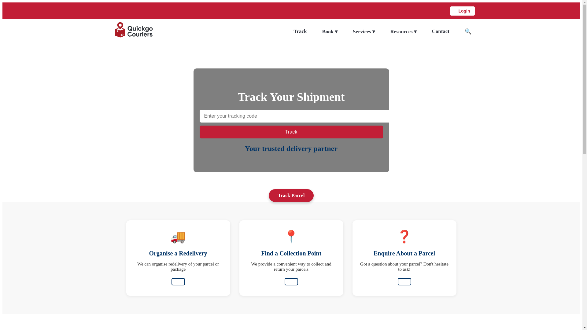 website screenshot of https://quikgocouriers.com/