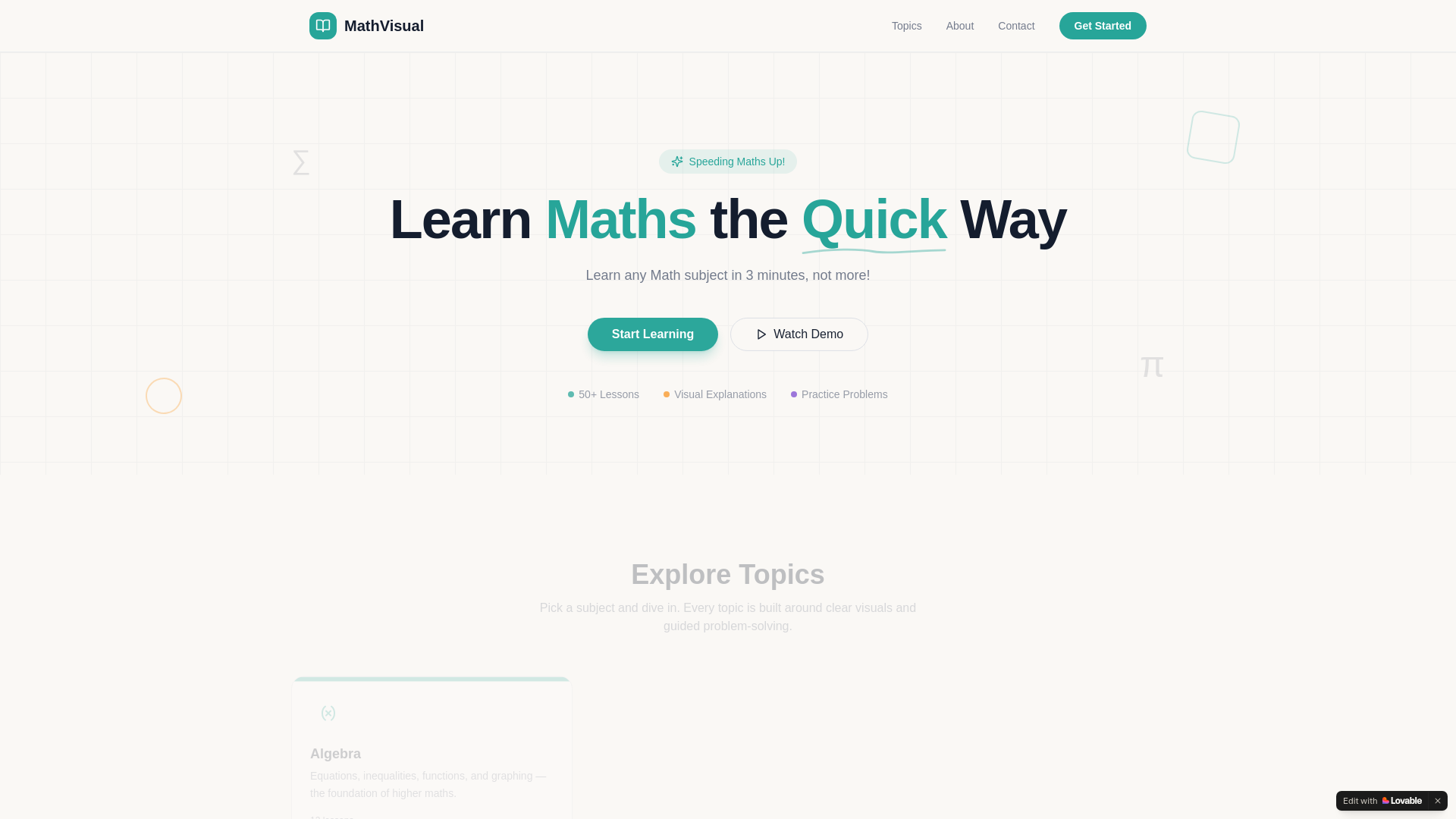 website screenshot of https://realquickmaths.com/