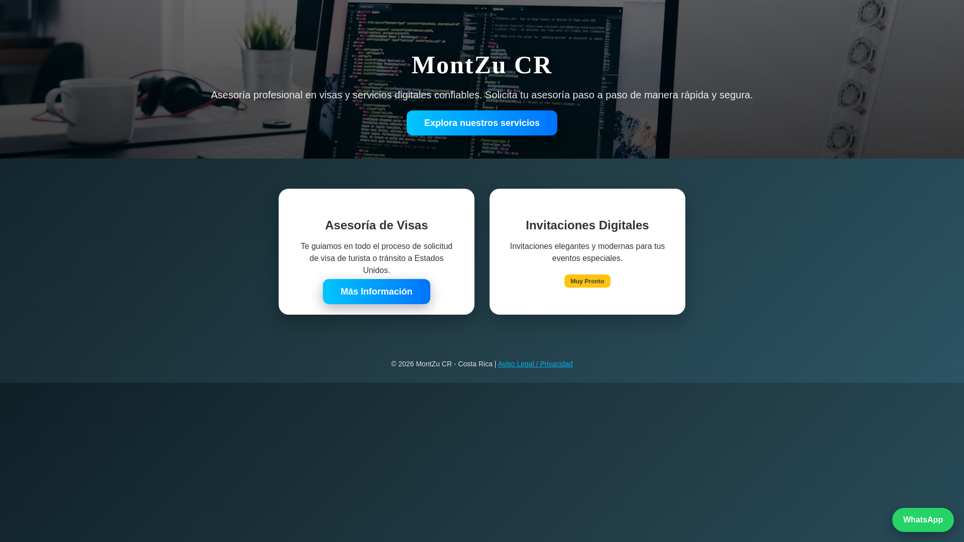 website screenshot of https://montzucr.com/